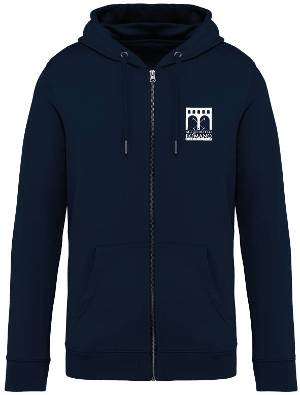 Felpa unisex con zip e cappuccio ecosostenibile