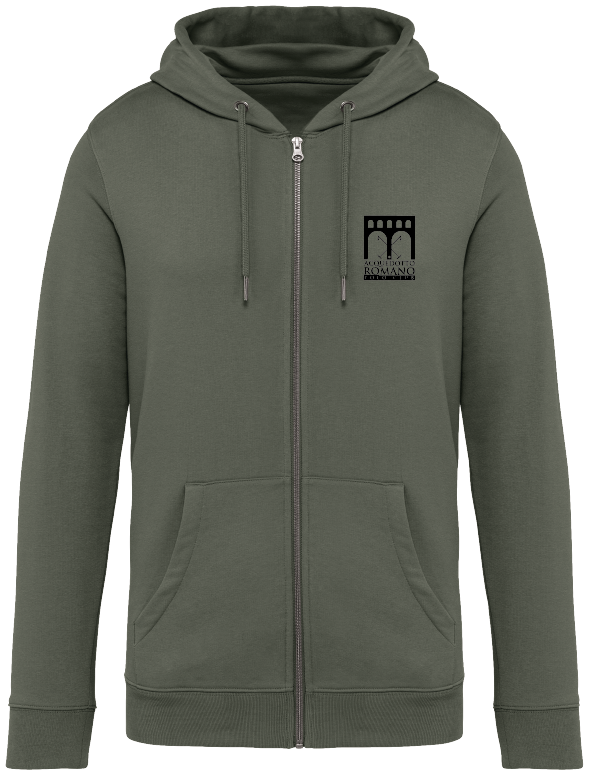Felpa unisex con zip e cappuccio ecosostenibile