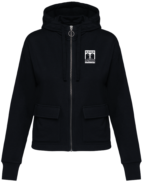 Felpa donna con zip e cappuccio ecosostenibile French Terry