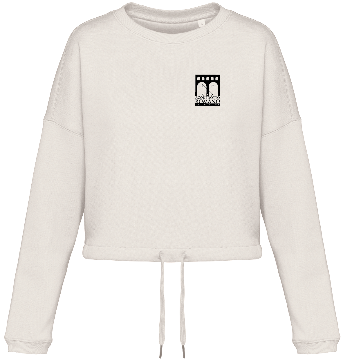Felpa girocollo donna oversize ecosostenibile taglio crop
