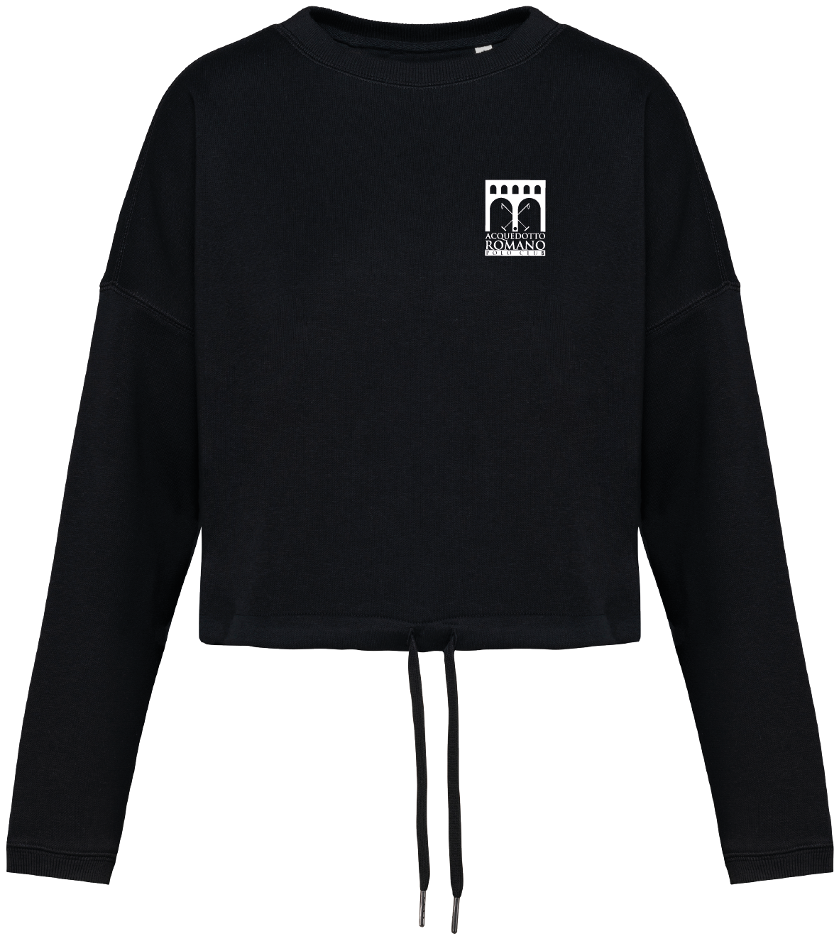Felpa girocollo donna oversize ecosostenibile taglio crop